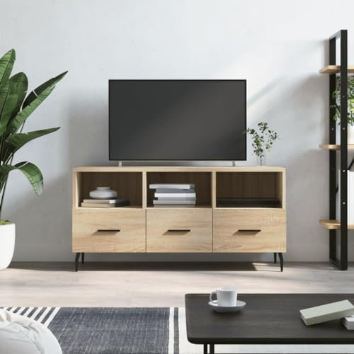 ShGaxin TV-bänk i konstruerat trä Ek Sonoma 102 x 36 x 50 cm, TV-skåp, TV-bord, TV-skåp, TV-skåp, vardagsrumsmoduler, modernt vardagsrumsmöbel - 829055