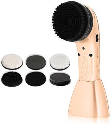 MiBoce Electric Shoe Shine Kit, Handheld Multifunctional Shoes Polisher, with 6 Brush Heads and Base, USB Charging, for Shoes, Bags, Sofa