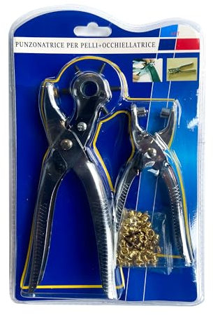 Set Pinza Fustellatrice 2-4.5mm + Pinza Per Occhielli Con Occhielli Metallici Perforatore 5mm Punzoni Per Cuoio Rotante Pinza Buchi Cintura Strumento In Pelle Foratrice Per Cinture Pelle Tessuto Carta