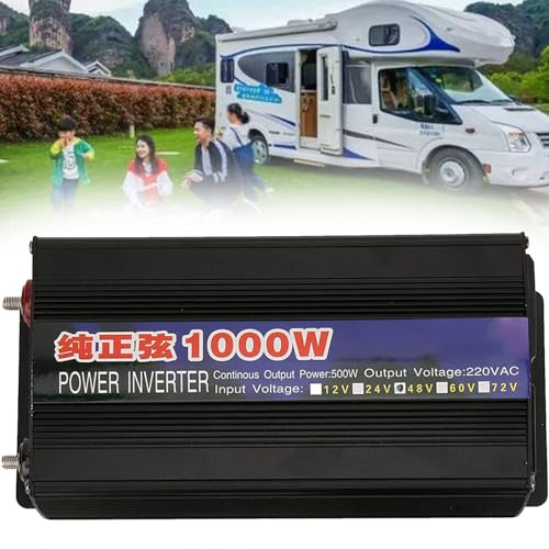 Inverter ad alta potenza 1000 W - 8000 W, DC 12 V/24 V/48 V/60 V a AC 220 V, convertitore di tensione invertitore sinusoidale con prese e connessione USB, per Travel(1000 W, 24 Vto220 V)