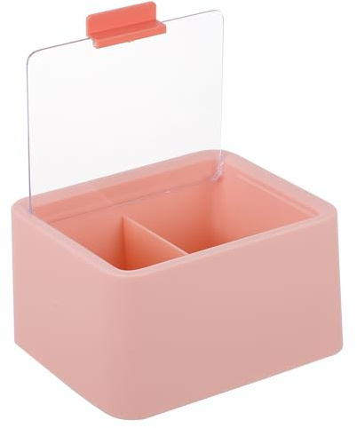 VALICLUD Contenitore per Cotone e Dischetti Doppio Strato in Plastica Coperchio Antipolvere Organizer per Trucco e Accessori da Toeletta