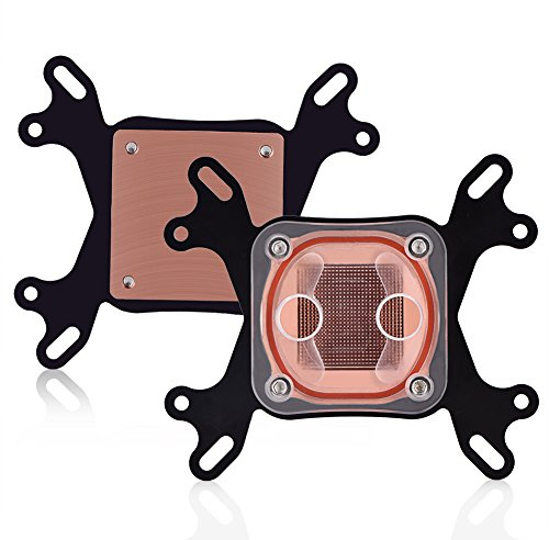Radiador universal de enfriador de CPU para Intel 775/1150/1155,1366 AMD AM2/AM3/AM3 +, PC Waterblock CPU Water Block G1/4 hilo, base de cobre 50x50mm, incl.Tornillos de montaje