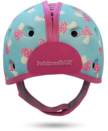 SafeheadBABY Prisbelönt mjukt huvudskydd för krypning och promenader, expanderbar, lätt babysäkerhetshjälm 7–24 månader (huvudcirc. 40–52 cm) - Svamp Mint