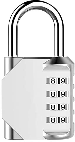 BeskooHome Combination Lock, Heavy Duty Padlock with Code, Resettable Combination Padlock with Steel Shackle, Security Locks for Outdoor, Hasp Cabinet, Toolbox, Gym Locker, Gate, Fence (1 PACK Silver)