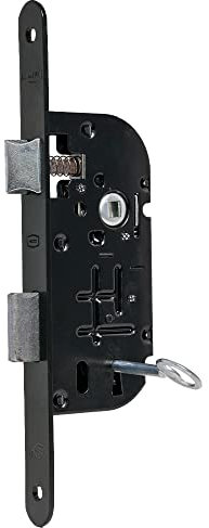 Serrure de Porte Noire à Encastrer Fermeture à cle Axe 40 mm à Larder Reversible