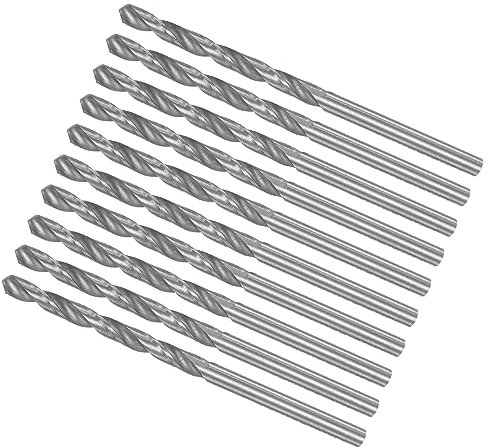 CoCud Helicoidales Brocas, 3,25mm Diámetro 65mm Total Longitud, 6542 Alta Velocidad Acero Vástago Brocas Helicoidales - (Aplicaciones: para Endurecido Metal Carpintería), 10uds