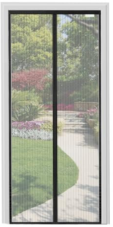 Meet Beauty Magnetic Fly Screen for Doors 90 x 240 cm | Easy Installation Without Drilling | Automatic Closing, Fresh Air and Insect Protection – Black