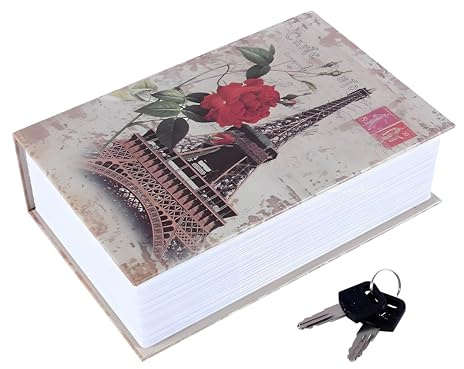 LiebeWH Caja Fuerte Camuflada De Metal Con Cerradura De Llave 18 X 11.5 X 5.5 Cm Para Libros Oficina Hogar 8 Portadas ABS Y Aluminio