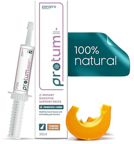 Zanipro Protum Probiotic Paste for Dogs - 30ml Advanced Prebiotic Formula for Digestive Support - Tasty Pumpkin Flavour for Canine Gut Health - Aids Digestion, Diarrhea Recovery, and Wellness