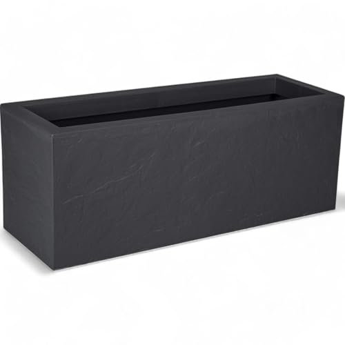 Pincho Jardinera Decorativa Grande para Interior y Exterior - Macetero Efecto Piedra de 80x30x30 cm, Ideal para Plantas Naturales y Orquídeas, Macetas Decorativas Modernas, 1 Unidad