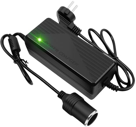 Spänningsomvandlare 230 V till 12 V, 180 W 15 A, 12 V nätadapter, cigarettändaradapter, AC till DC-uttag för dammsugare, kompressorer, kylskåp