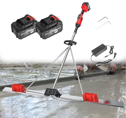 Kit Vibratore Elettrico A Batteria Per Massetti In Calcestruzzo, Kit Vibrante Per Massetti In Calcestruzzo Di Potenza Con Impostazione A 9 Velocità, Asta Di Prolunga In Acciaio Inox 2*Battery-1.5M