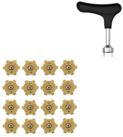 Greabuy Lot de 16 crampons de rechange pour crampons de golf - Vis à torsion rapide - Antidérapants - Accessoires de golf - Clous de rechange