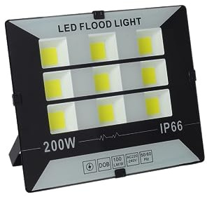 Luz De Inundación LED 50W 100W 200W 300W Luces Iluminación Exterior Foco Farola IP66 Pared Impermeable Garaje en el jardín(200W)