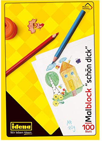 Idena 10390 - Idena Malblock, DIN A4, 100 Blatt, 70g/m², Schön Dick