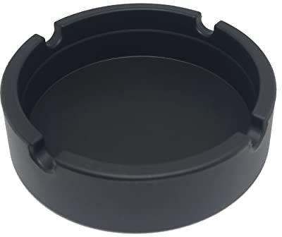 BWD AshTray Silicone Mould Black Round Shape Cigarette Ash Tray Holder Tobacco Indoor Outdoor Pubs Bars Use