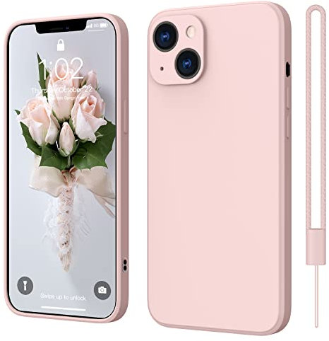ElestBela iPhone 13 Hülle Silikon Case, Hanyhülle iPhone 13 Ultra Dünn Slim mit Microfiber, Kratzfeste Rundumschutz Case Schutzhülle Hülle für iPhone 13 6.1'' Rosa