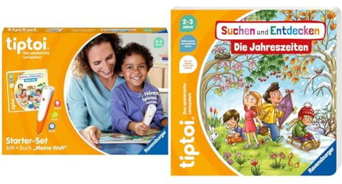 Ravensburger tiptoi Starter-Set 00112 - Stift und Bilderbuch Suchen und Entdecken Meine Welt - Lernsystem für Kinder ab 2 Jahren & tiptoi® : Die Jahreszeiten
