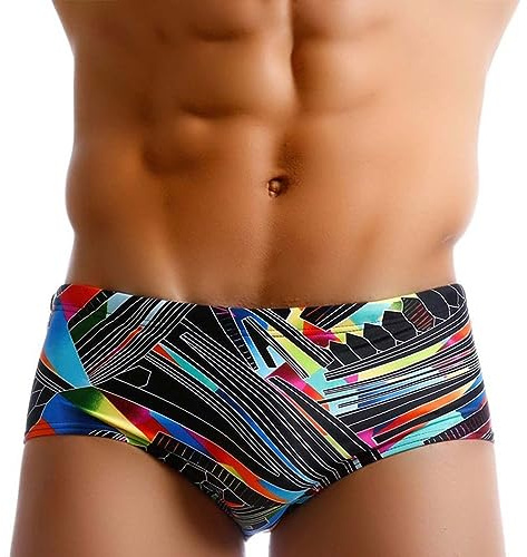 RQPYQF Costume da Uomo Piscina Nuoto Brief Coulisse Regolabile YK86 Taglia M - XXL (Nero)