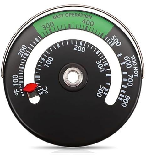 NDS Magnetic Stove Thermometer Fire Stove Thermometer Gauge for Wood Log Chimney Oven Temperature Meter (1) UK