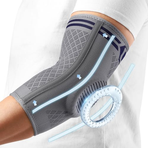 CAMBIVO Elbow Support for Men&Women 2 Pack, Upgraded Tennis Elbow Support Arm Sleeves with Gel Pad and Dual Stabilizers, Elbow Brace for Tennis Weightlifting, Tendonitis (Grey, M)
