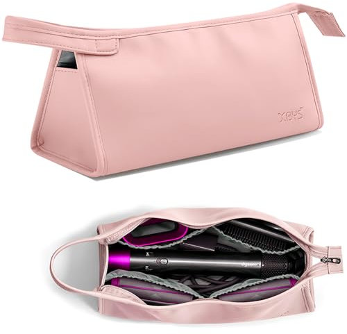 Veki Reise Tasche für Dyson Airwrap Styler und Lockenwickler, Tragbare Aufbewahrungstasche für Warmluftbürste Haartrockner, Reisen Lagerung Tasche Kompatibel mit Shark/Dyson Supersonic (Rosa)