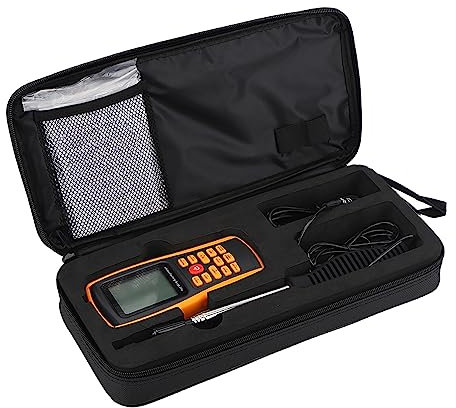 Anémomètre Portatif Numérique, Jauge de Température de Vitesse du Vent, Stockage de Données 500 avec Rétroéclairage LCD pour les Activités de Plein Air