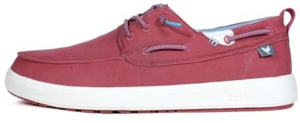 WALK IN PITAS | MAUI | Mocasines de Hombre | Náuticos de Verano | Zapatos de Tela | Calzado Casual sin Cordones | Zapatillas Lona Verano | Deportivas y Zapatos Walkinpitas | Rojo Jeans 46