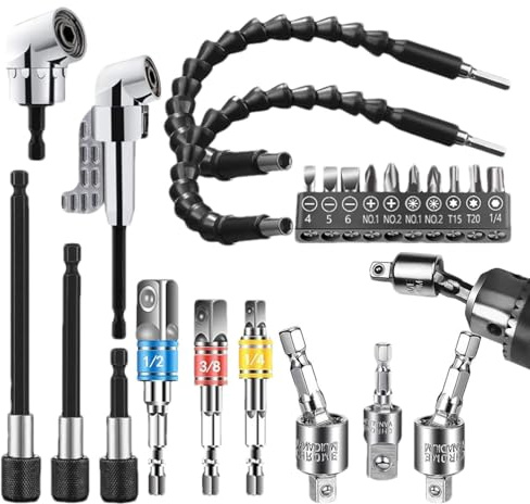 Estensione flessibile per punte da trapano, set di estensione per punte da trapano, flessibile, antiruggine, resistente, per cacciaviti manuali, elettrici e pneumatici