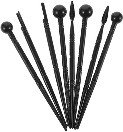 BESTonZON 8st Texturwerkzeuge Werkzeuge Für Die Töpferei Ton-bastelwerkzeuge Werkzeug Zum Bildhauen Von Ton Modellierstift Aus Ton Punktierstift Aus Keramik Töpferstift Plastik Black