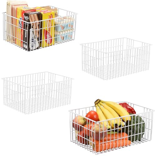 Orgneas Upright Freezer Organizer Bins Metal Wire Storage Container Basket