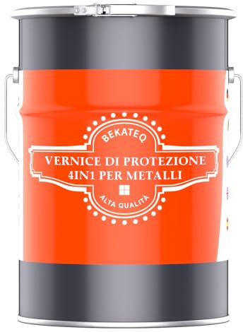 BEKATEQ Lacca protettiva per metalli 4in1 5L Grigio antracite I Primer + Vernice antiruggine + Mano intermedia + Mano di finitura I Vernice per metalli per tetti, finestre, porte, recinzioni LS-570