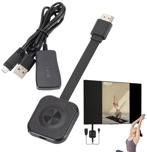 Projecteur TV portable 4K - Projecteur sans fil multifonction - Accessoire pour téléphone portable - Projecteur Plug & Play pour vidéo, démonstration, musique, document