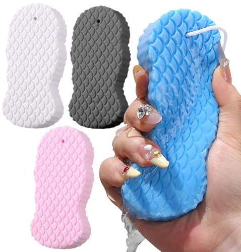 ZHUMCCY Esponja Para Ducha | Exfoliador Corporal - Artículos De Higiene Diaria 4 Unidades Para Toda La Familia Y Amigos Uso Personal Set De Regalo