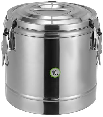 ROGONPDK Récipient de maintien au chaud de 10 l, récipient isotherme pour aliments, récipient isotherme, récipient isotherme en acier inoxydable, récipient isotherme, récipient à soupe