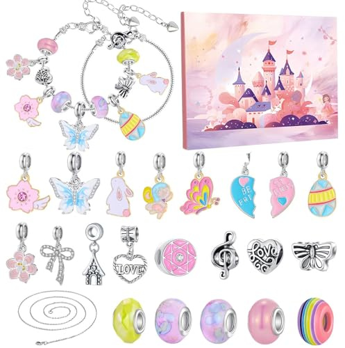 Pulsera de Navidad Adviento 2025, juego de manualidades para 24 días, calendario de cuenta regresiva, joyas, para niños, adultos, coleccionistas, amantes de las manualidades, hogar, oficina, reunión