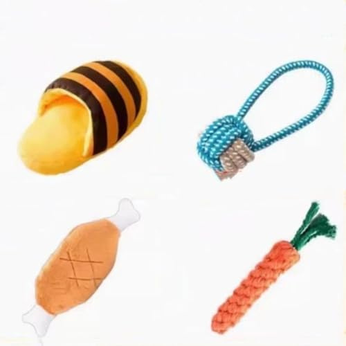 UJHKAQVGT Set di giocattoli per cani, combinazione di giocattoli per la pulizia dei denti, giocattolo interattivo per animali domestici, giocattolo interattivo per animali domestici, pacchetto