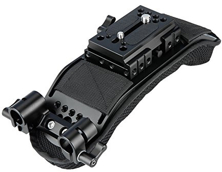NICEYRIG 15mm Shoulder Pad with Quick Release Baseplate for Manfrotto, 15mm Rod Clamp Applicable for Video Camcorder Camera DV/DC Support System DSLR Rig
