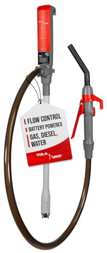 TERA PUMP Portable Battery Powered Multipurpose Gas Transfer Pump (2.8 GAL/MIN) Liquid Transfer Pump with Quick Stop Nozzle for Gas, Diesel, DEF (2nd Gen)