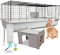 PETGARD Kleintier-Käfig Sammy - Kaninchen-Stall mit Trinkflasche - Meerschweinchen-Stall - Heimtier-Käfig mit Holzhaus - Hasen-Käfig 119 x 59 x 46 cm