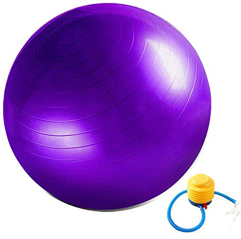 joofang Gymnastikball Fitnessball Sitzball Sportball Anti-Burst inkl Ballpumpe Dicker Robuster 300kg Belastbarkeit Balance Pilates Yoga Ball für Büro Zuhause Gym Ball(65cm,lila)