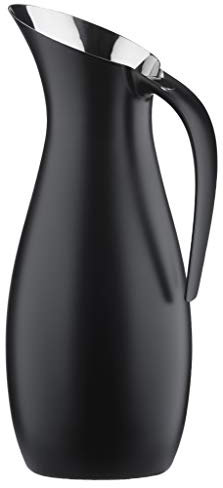 Zone Denmark Rocks Wasserkaraffe 1L, Wasserkrug aus Edelstahl, Durchm. 12 cm, Höhe 30 cm, 1 Liter, Schwarz