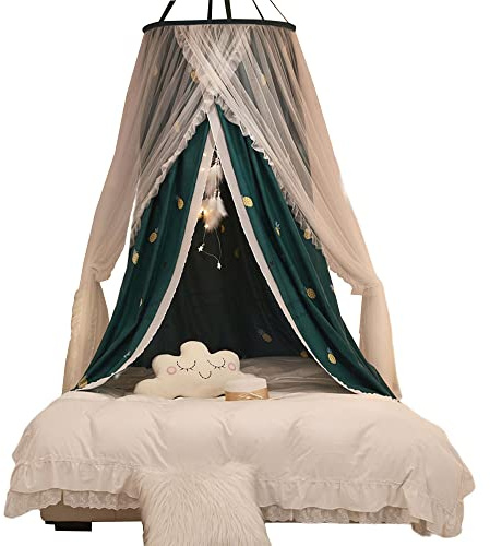 Surwin Cupola Zanzariera, Baldacchino per Letto Matrimoniale/Singolo/Bambini/Adulto Rotonda Baldacchino Protezione dalle Zanzare per Campeggio Lettura Camera da Letto (Ananas)