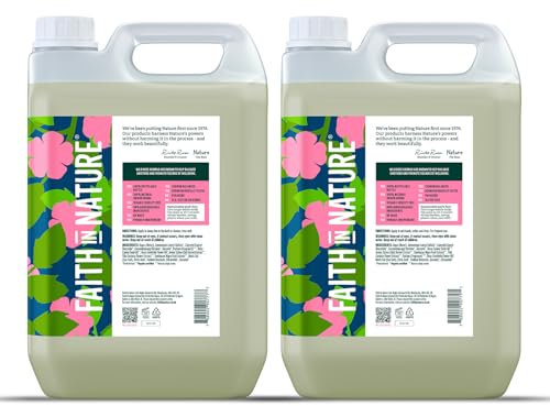 Faith In Nature Natural Lavender & Geranium Hand Wash and Body Wash Set, Vegan & Cruelty Free, No SLS or Parabens, 2 x 5L Pack