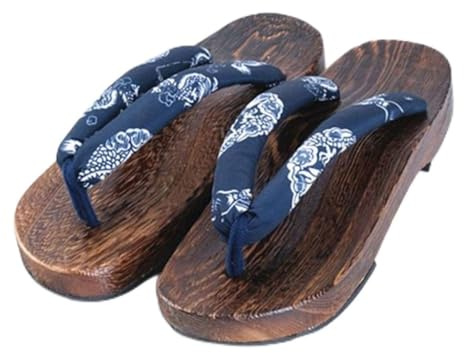 CHEWYZ Sandales Traditionnelles Japonaises pour Hommes Sabots Chaussures Kimono antidérapants Sabots Tongs Geta,Pantoufles Plates Semelle Femme Kimono Sabots Chaussures (Size:EU 46,Color:Blue +C)