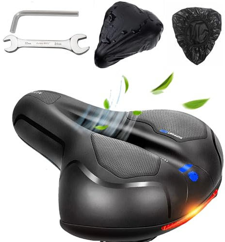 Qcdou Selle de Vélo, Selle Vélo Gel Ultra Confortable Ergonomique, Imperméable Respirante Absorbant Les Chocs Creux Siège de Vélo, pour Vélo VTT Vélo Route Vélo Ville Homme et Femme