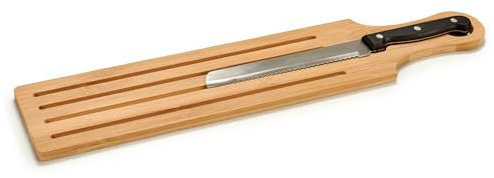 Tabla de cortar pan de bambu con asa y cuchillo para cocina sol nacido