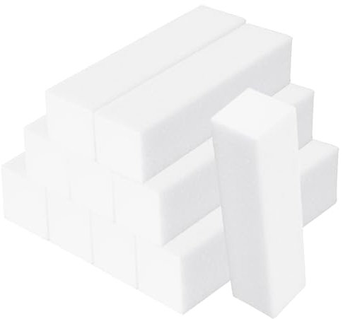 iCovalescent 10 Pcs Bloc Polissoir Ongles, Carré éponge Lime à Ongles, pour Les Salons de Manucure, Le Diy Nail Art à La Maison, 4 Faces Lavable pour Manucure