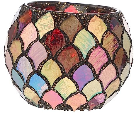 CANIGHT Portacandele Mosaico Compatibile Candele Tealight E Votive Per Decorazione Casa E Ufficio Resistente E Pratico