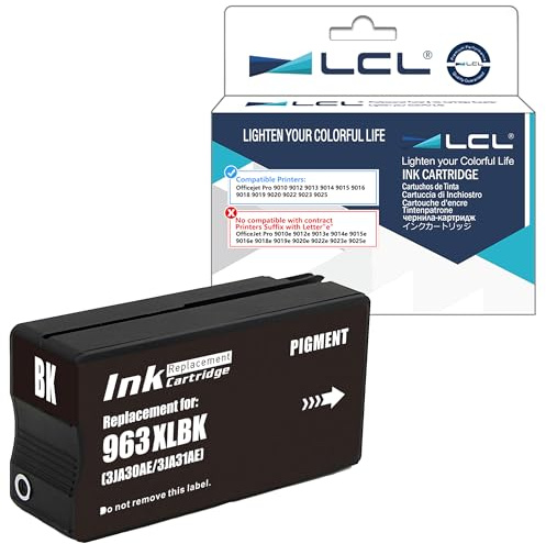 LCL Kompatible Tintenpatrone 963XL 963 XL 3JA30AE 3JA26AE High Yield (1 Schwarz) Ersatz für HP Officejet Pro 9010 9012 9013 9014 9015 9016 9018 9019 9020 9022 9023 9025